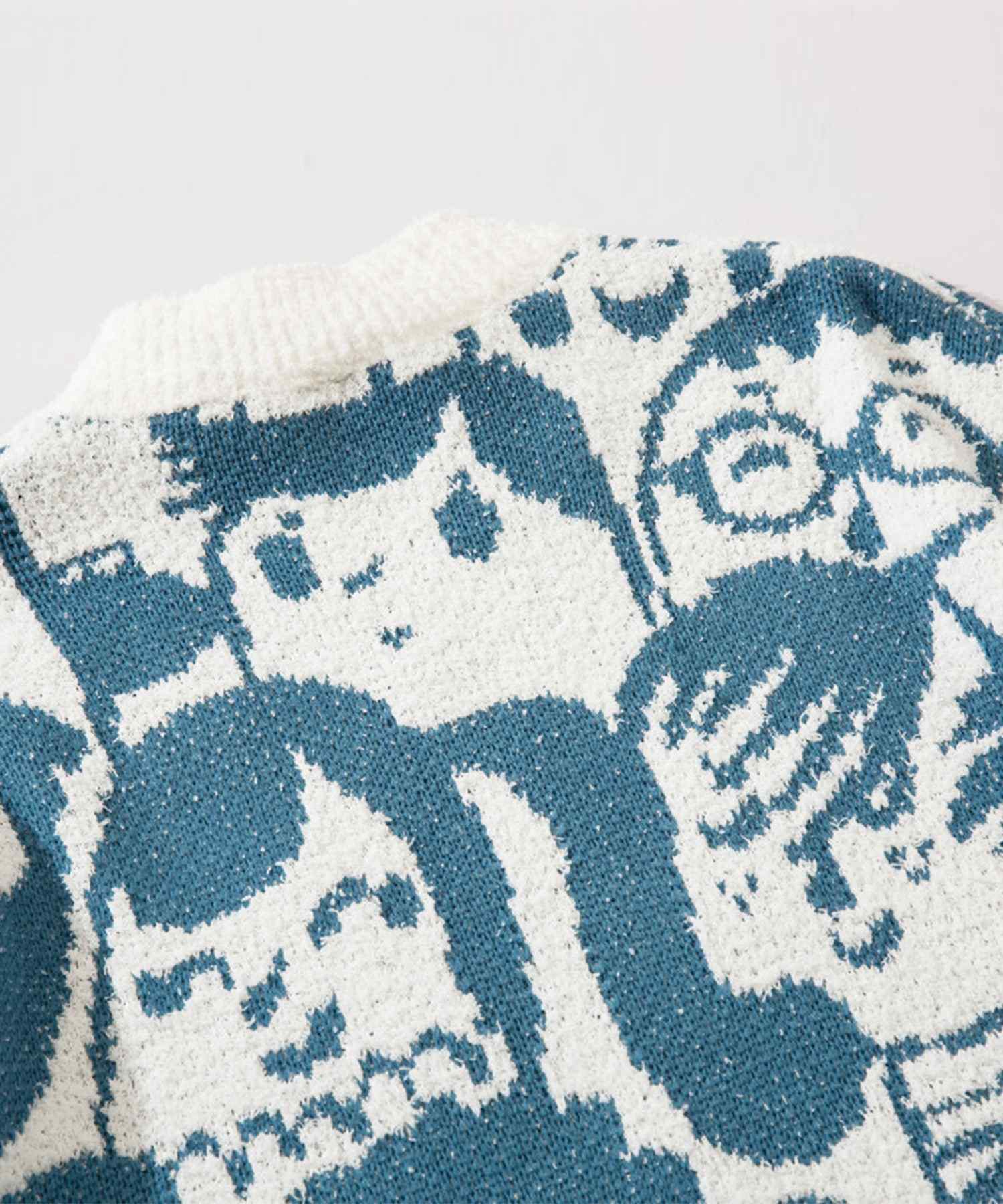 フック HOOK 【HOOK】いろんな顔総柄ニット風スウェット (ブラック) ブラック