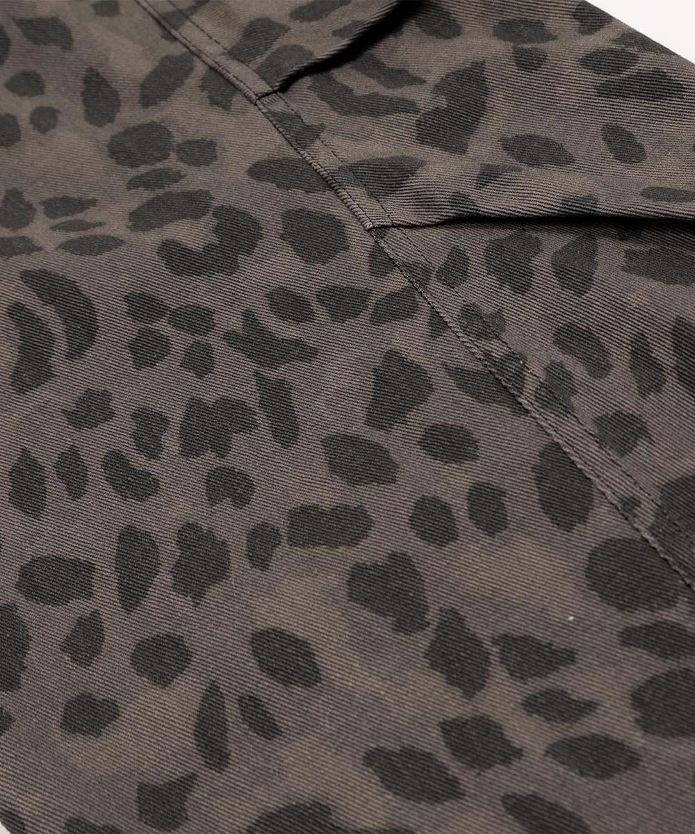 フック HOOK HOOK -select- レオパード柄ボリューム切り替えカーブワークパンツ (グレー) グレー