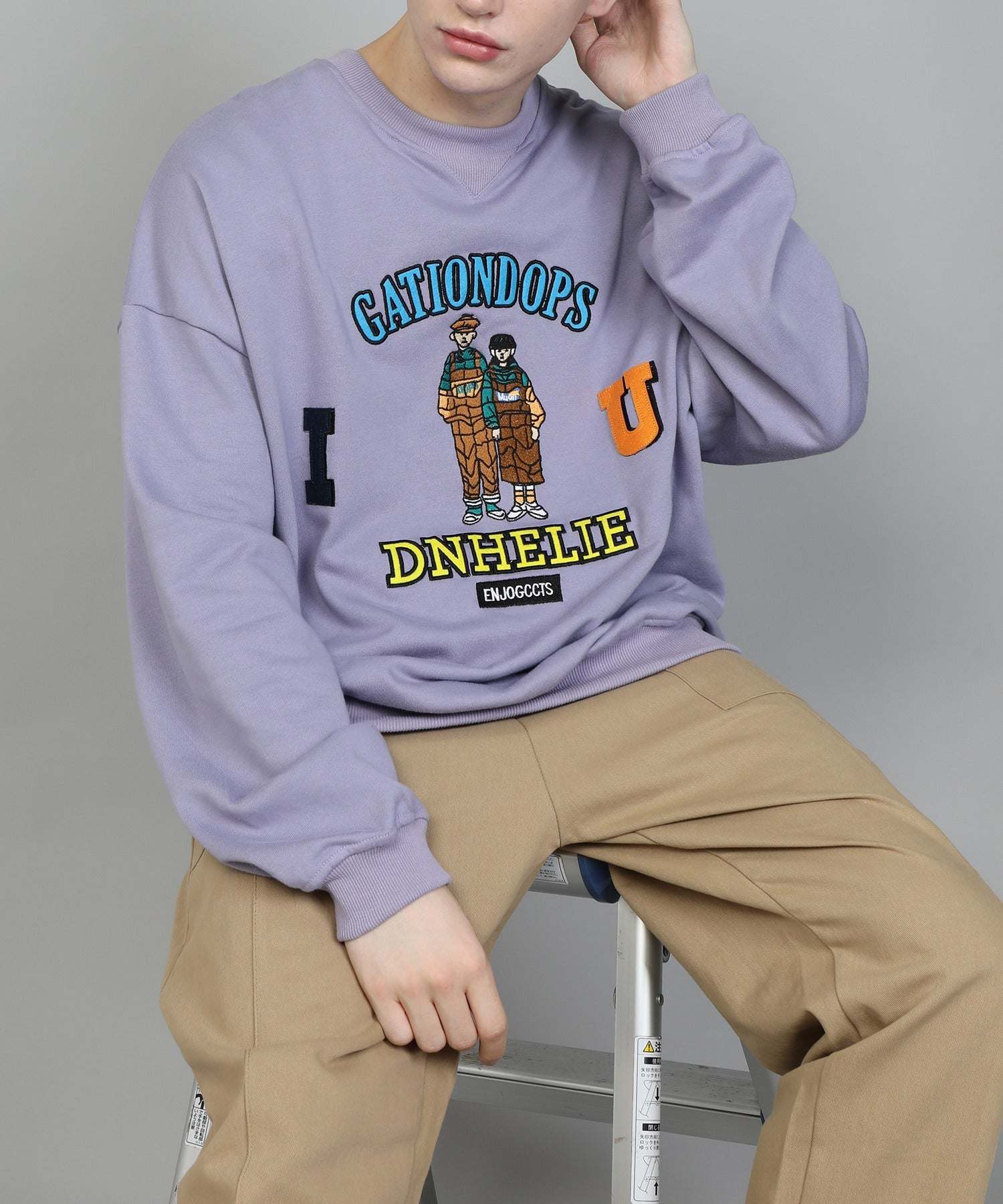 Hook HOOK 【HOOK】Couple Embroidered Trainer/Sweatshirt