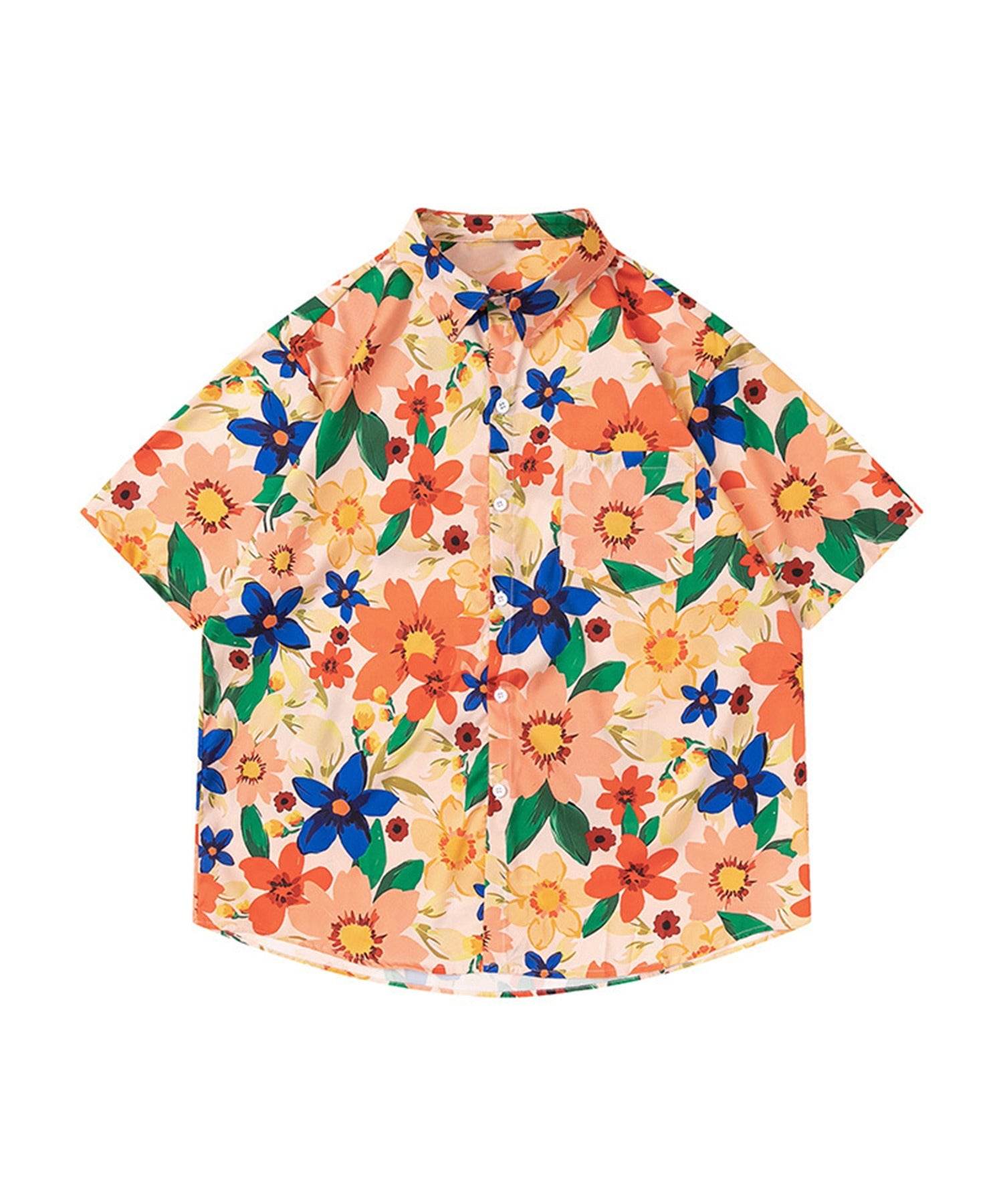 フック HOOK 【HOOK】古着風総柄ビッグアロハシャツ