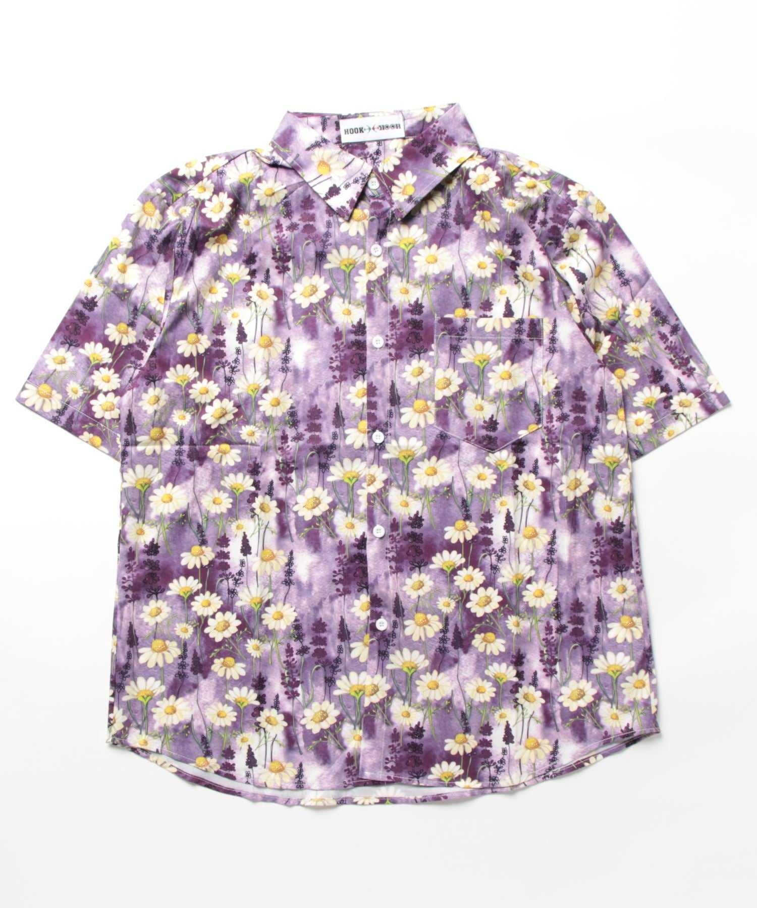 フック HOOK 【HOOK】古着風総柄ビッグアロハシャツ
