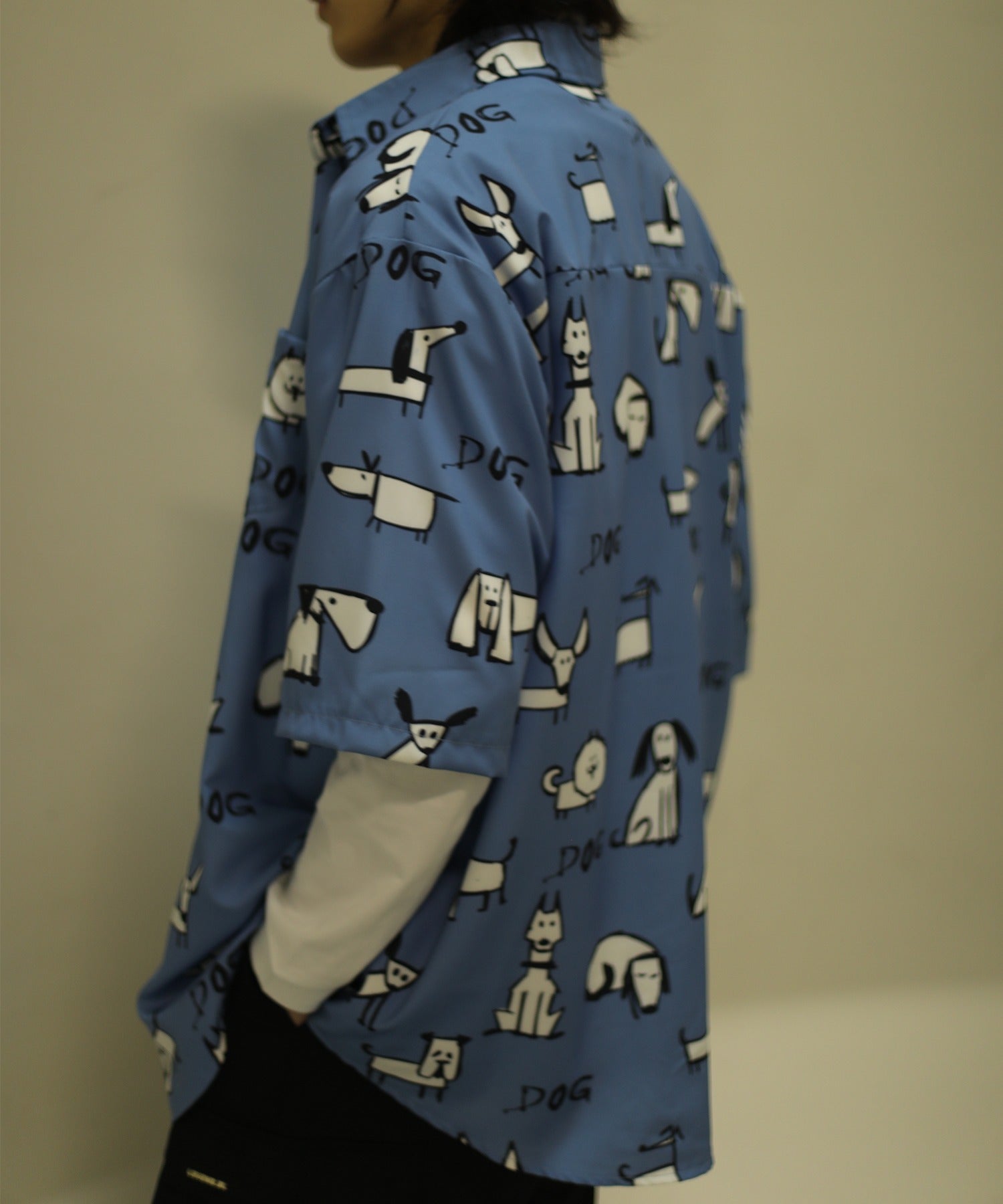 フック HOOK 【HOOK】古着風総柄ビッグアロハシャツ (ブルー系その他) ブルー系その他