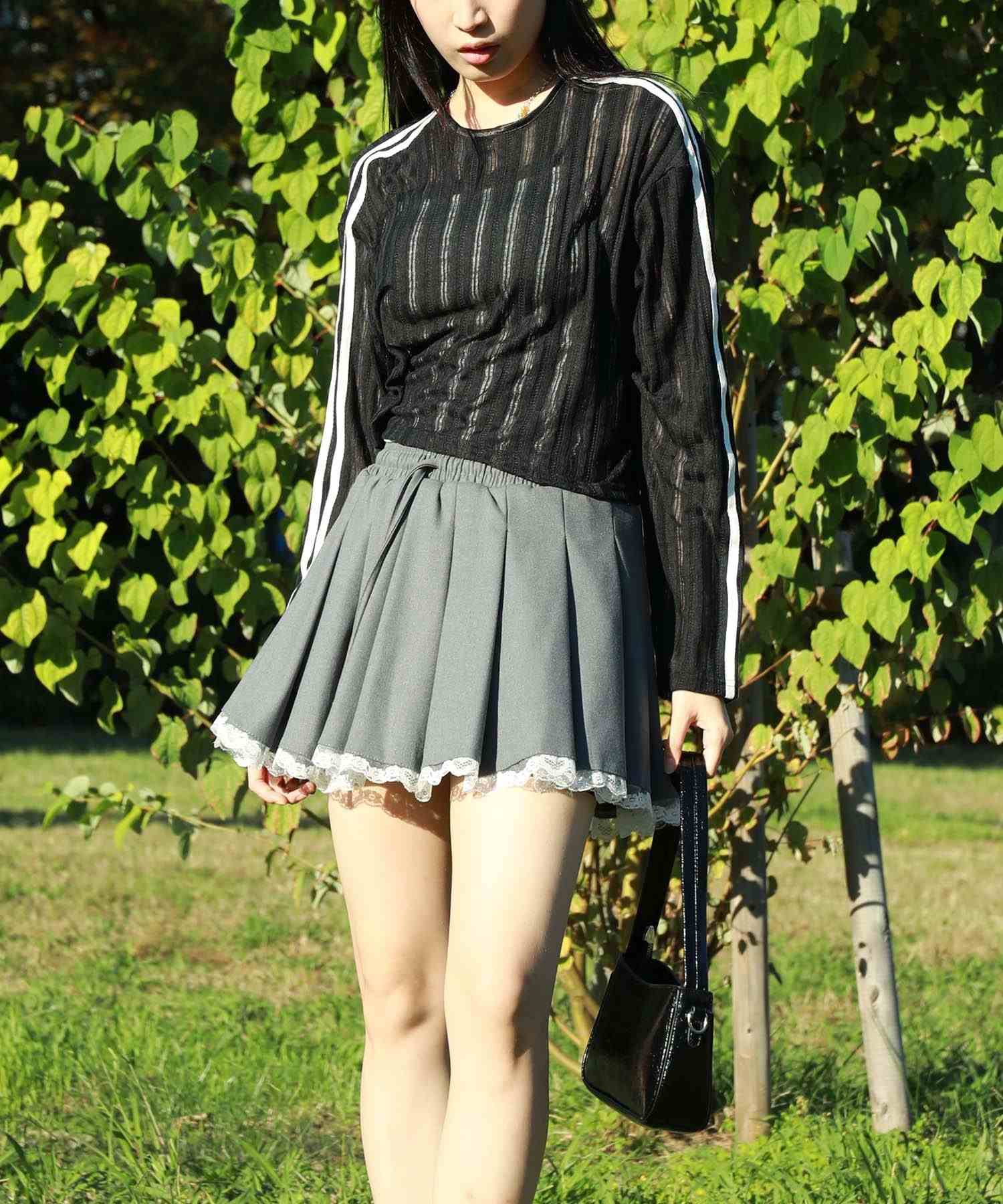 HOOK 【HOOK】for girls layered pleated mini skirt