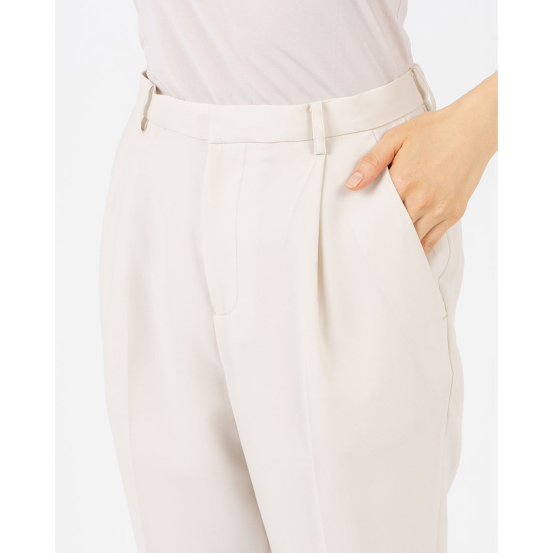 トーナル TONAL ドライツイルタックパンツ ベージュ