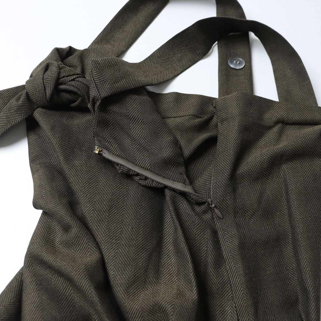 トーナル TONAL リネンナローラインノットワンピース (ブラウン) ブラウン