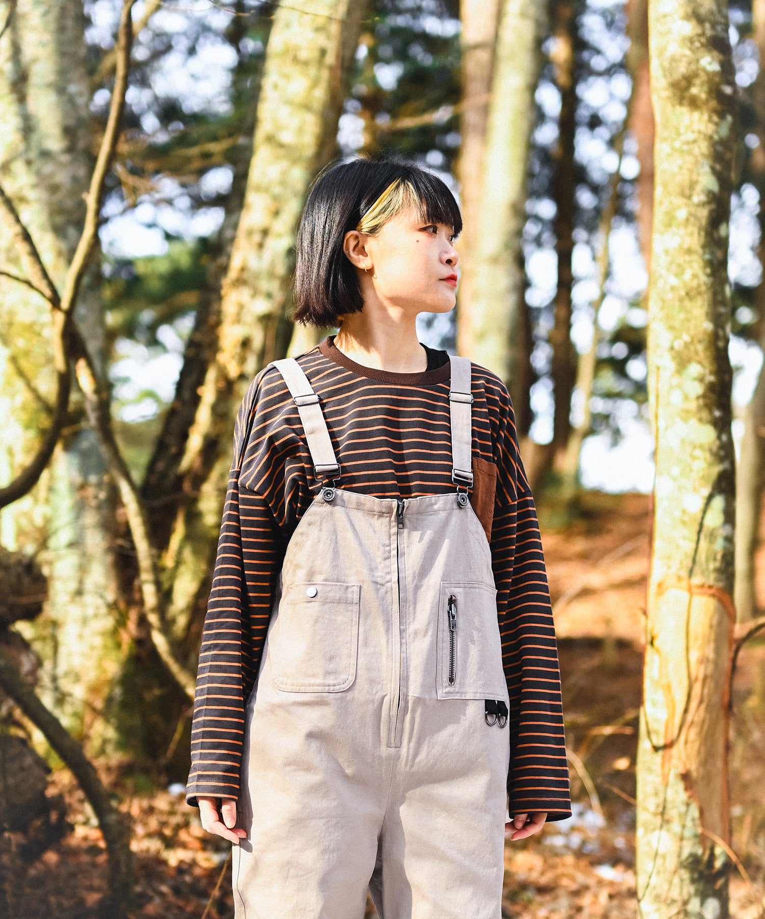 スモア S'more 【 S'more / BORDER POCKET L/S T SHIRTS 】 長袖tシャツ (ベージュ) ベージュ