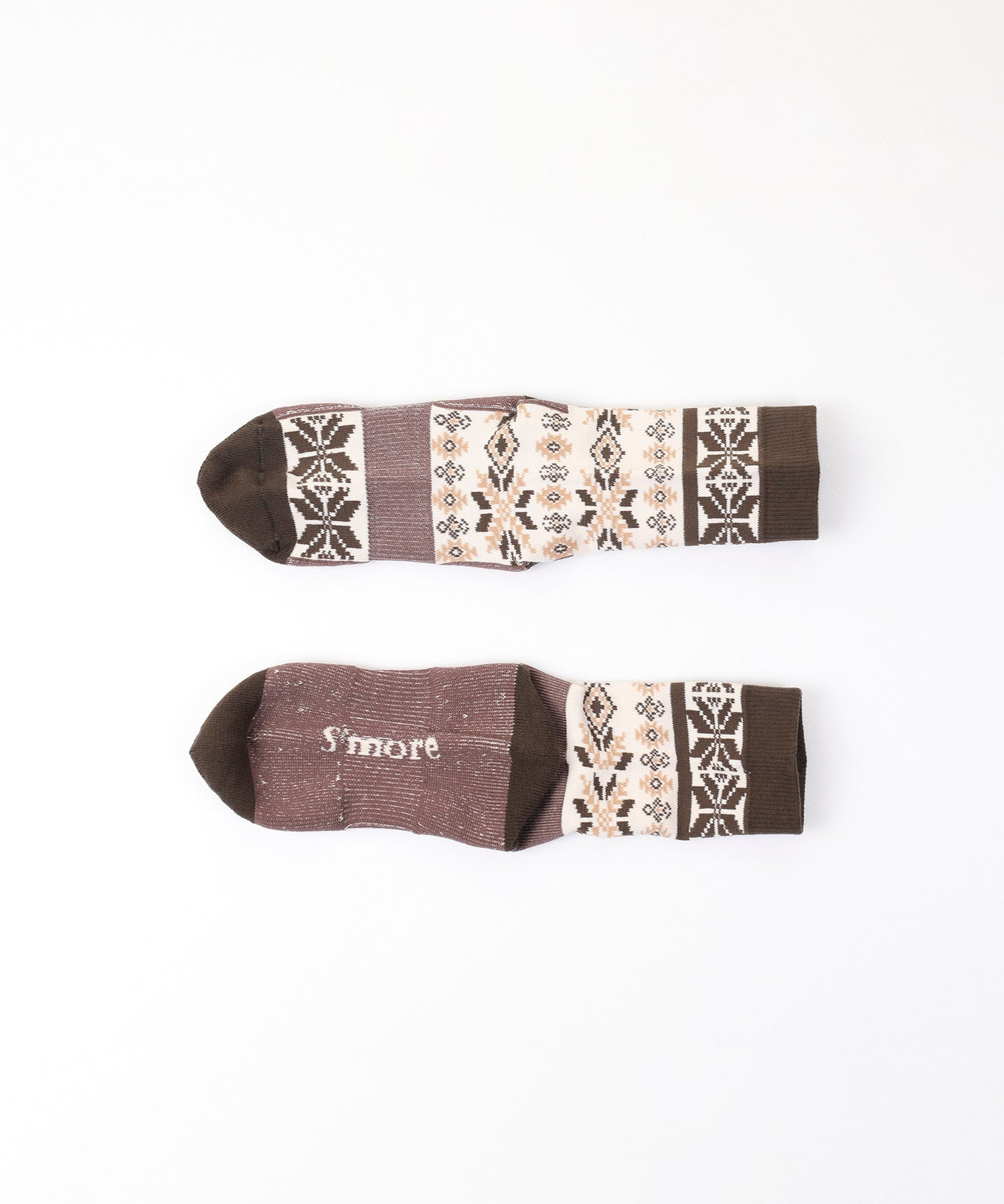 スモア S'more S'more/Nordic Pile Sole High Socks (ブラウン) ブラウン