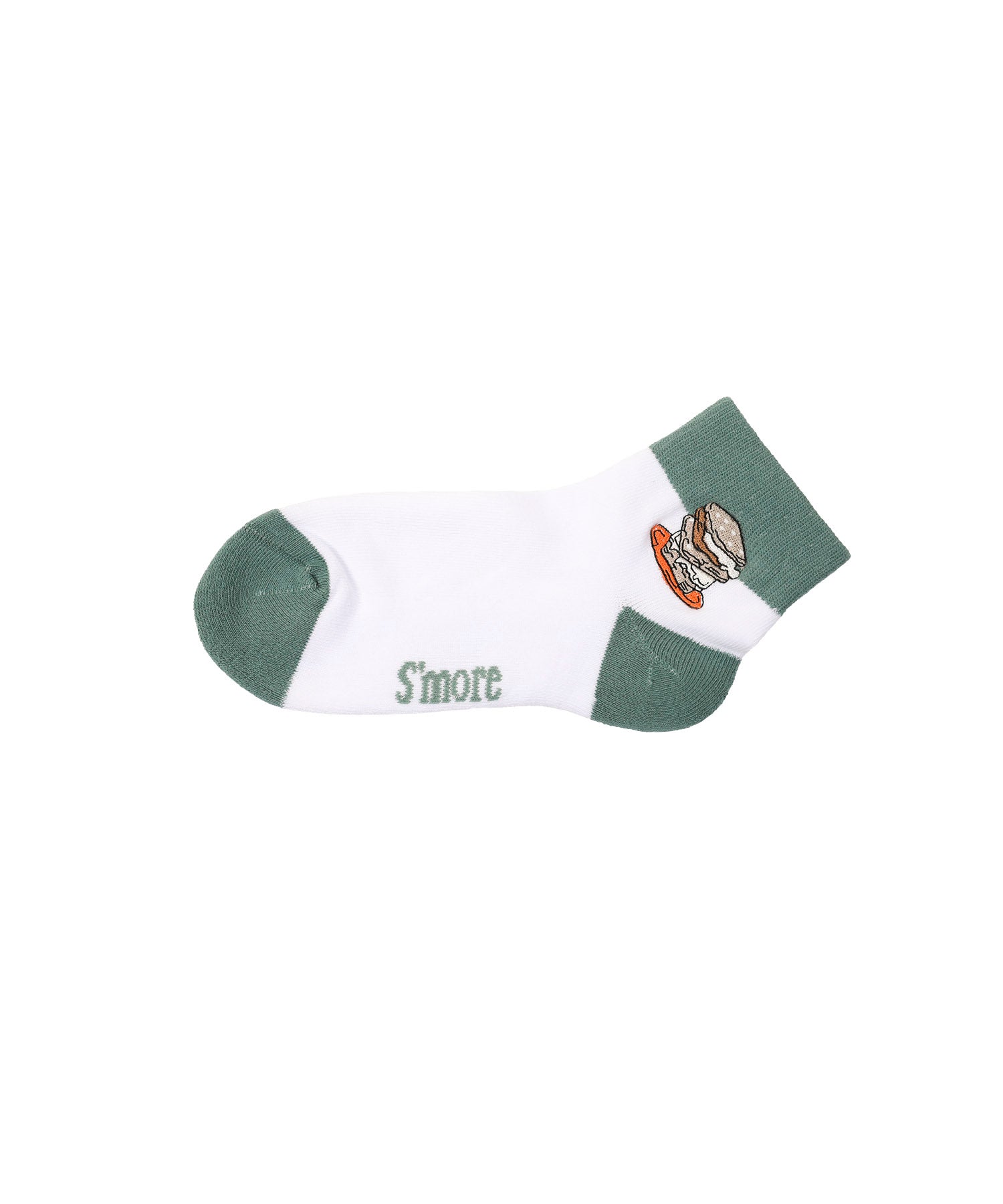 スモア S'more S'more/Campfire Treat Embroidery Socks (ホワイト) ホワイト