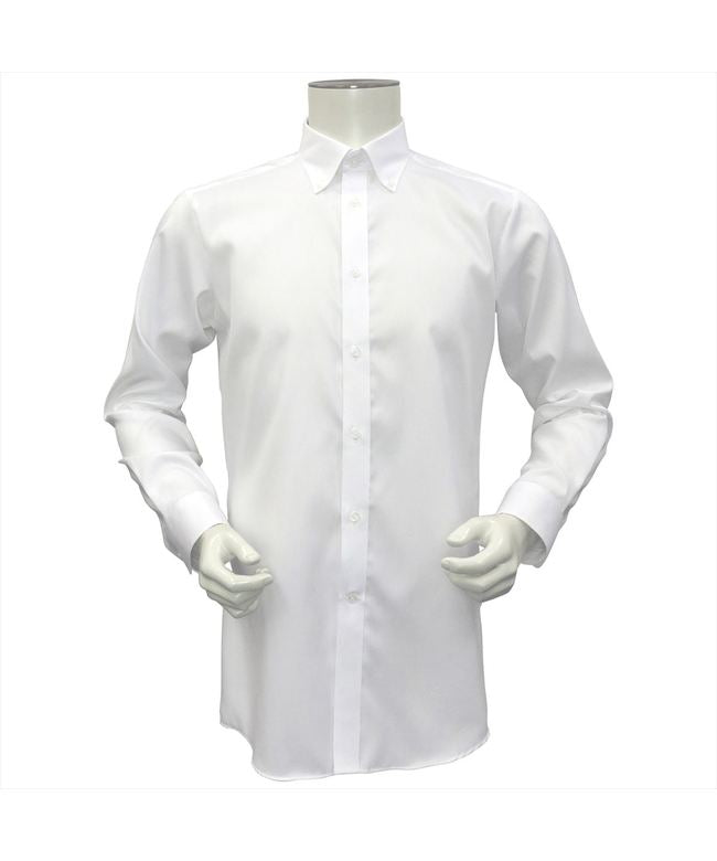 トーキョーシャツ TOKYO SHIRTS 【国産しゃれシャツ】 ボタンダウン 長袖 形態安定 綿100% ピンオックス織り (シロ) シロ