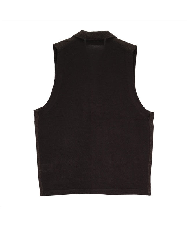 トーキョーシャツ TOKYO SHIRTS 前身布帛ラペルニットジレ 無地 メンズ