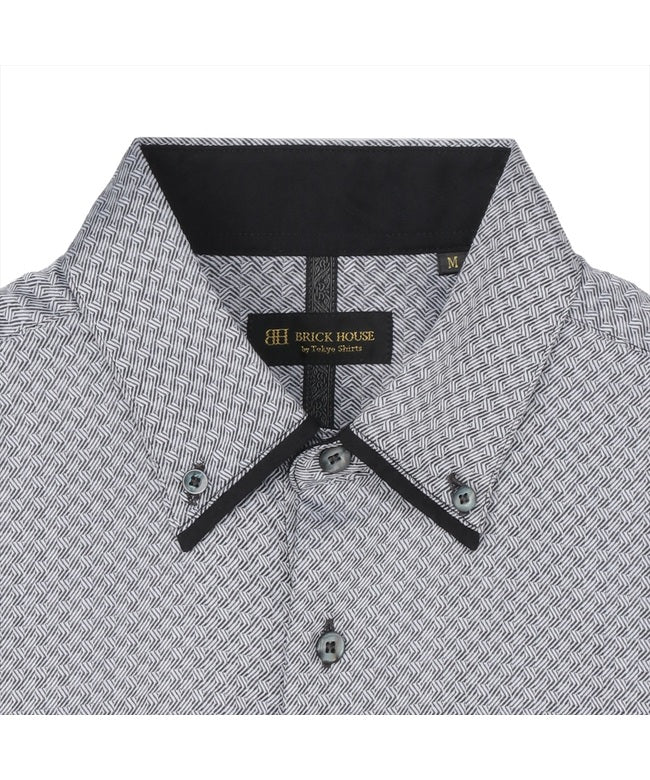 トーキョーシャツ TOKYO SHIRTS ボタンダウンカラーデザインカジュアルシャツ 長袖 メンズ (1クロ・グレー) 1クロ・グレー