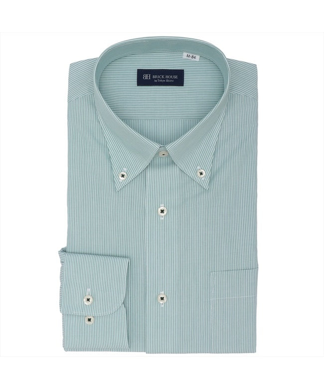 トーキョーシャツ TOKYO SHIRTS ボタンダウン 長袖 形態安定 ワイシャツ (グリーン) グリーン