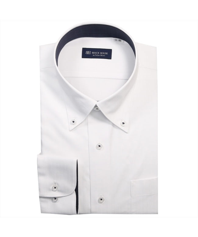 トーキョーシャツ TOKYO SHIRTS 【透け防止】 ボタンダウン 長袖 形態安定 ワイシャツ (ホワイト) ホワイト