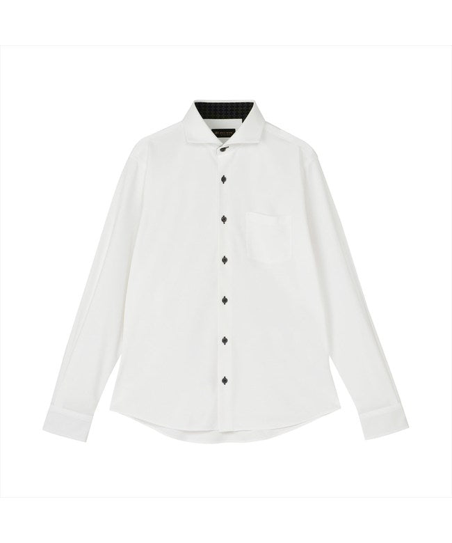 トーキョーシャツ TOKYO SHIRTS デザインカジュアルシャツ ホリゾンタルワイド 長袖 メンズ (ホワイト) ホワイト