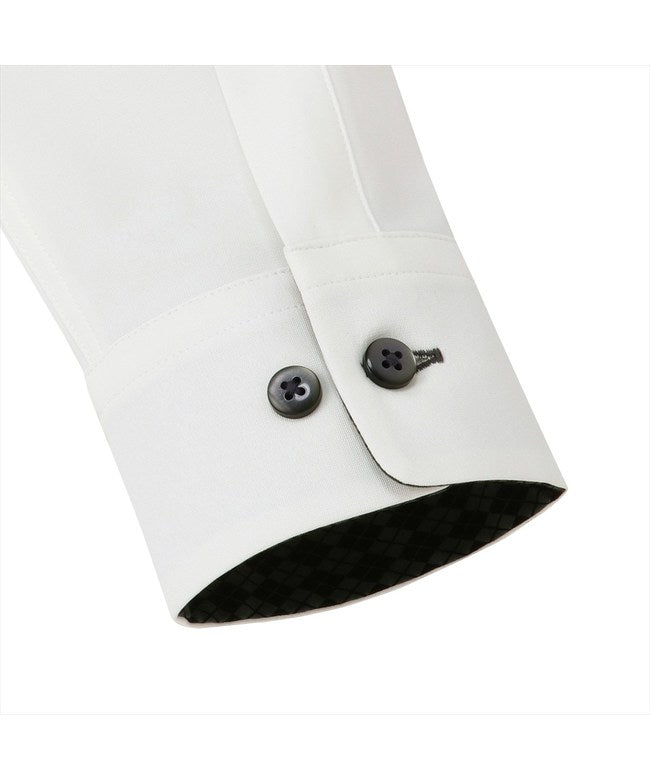 トーキョーシャツ TOKYO SHIRTS デザインカジュアルシャツ ホリゾンタルワイド 長袖 メンズ (ホワイト) ホワイト