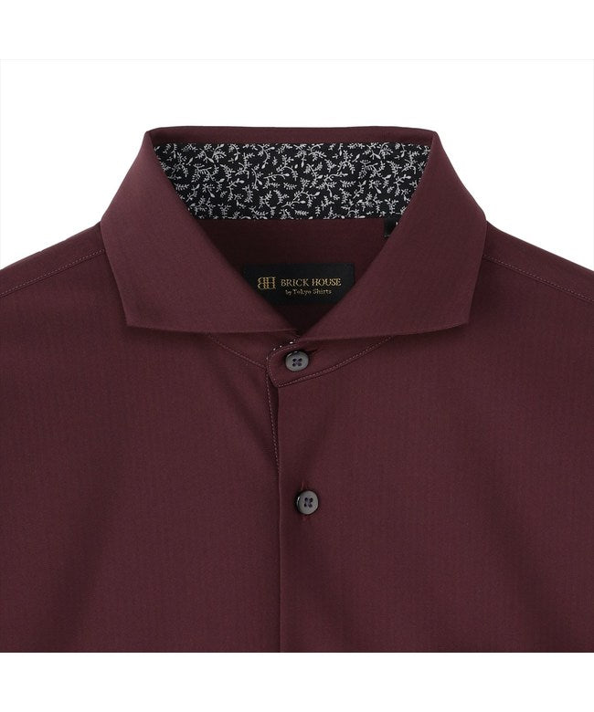 トーキョーシャツ TOKYO SHIRTS デザインカジュアルシャツ ホリゾンタルワイド 長袖 メンズ (ダークレッド) ダークレッド