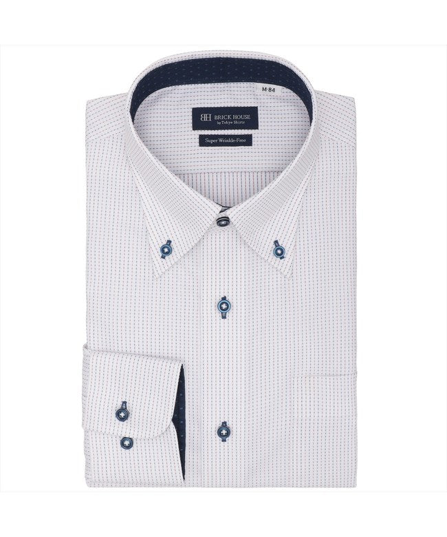 Tokyo Shirts 【Super Wrinkle-Resistant】 Button-Down Long Sleeve Wrinkle-Resistant Dress Shirt