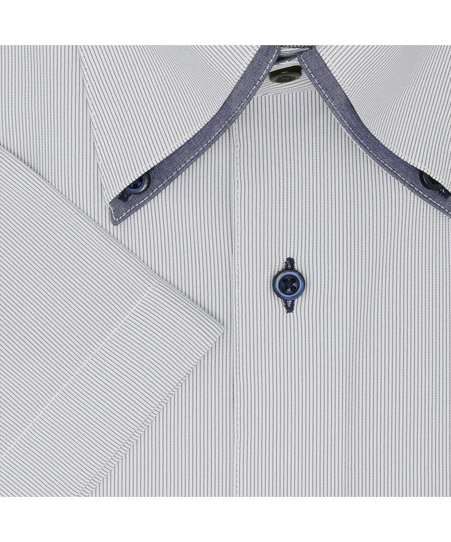 トーキョーシャツ TOKYO SHIRTS 【ストレッチ・大きいサイズ】 ボタンダウン 半袖 形態安定 ニットシャツ (ブルー) ブルー