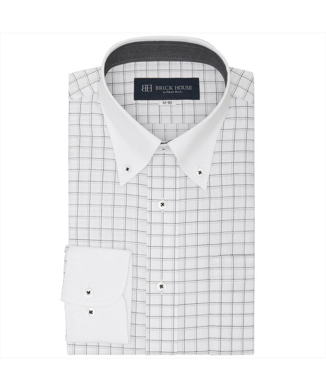 トーキョーシャツ TOKYO SHIRTS ボタンダウン 長袖 形態安定 ワイシャツ (グレー) グレー