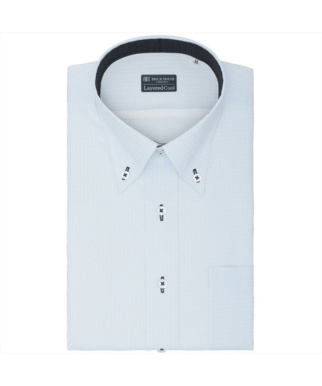 Tokyo Shirts 【Layered Cool】 Button-down Short Sleeve Wrinkle