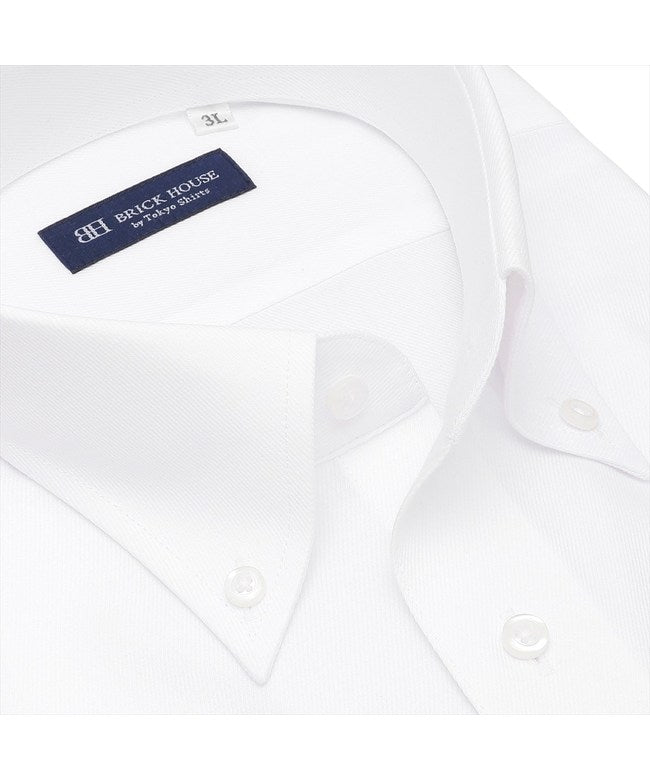 トーキョーシャツ TOKYO SHIRTS 【吸水速乾・大きいサイズ】 ボタンダウン 半袖 形態安定 ワイシャツ (ホワイト) ホワイト