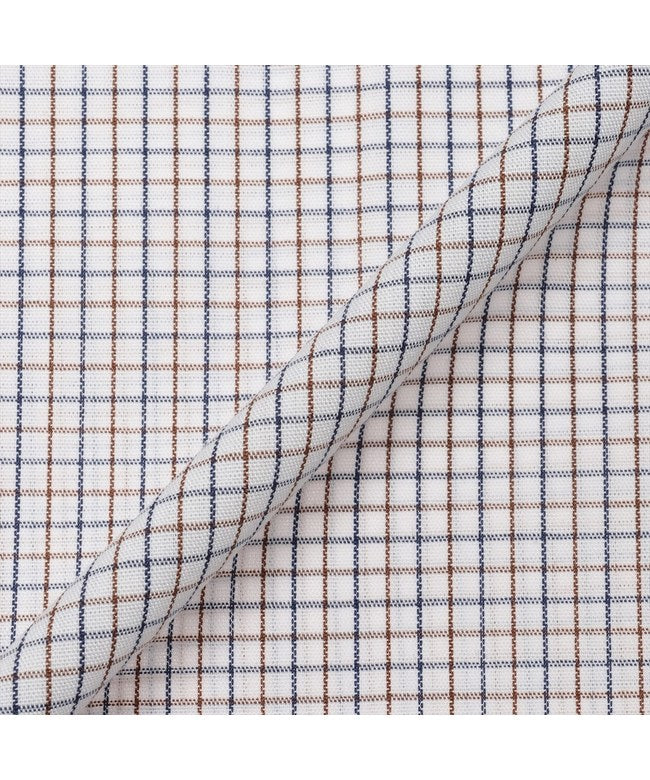 トーキョーシャツ TOKYO SHIRTS ボタンダウン 長袖 形態安定 ワイシャツ (ブラウン×ネイビー) ブラウン×ネイビー