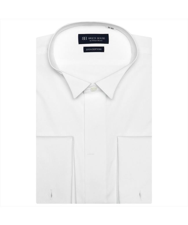 Tokyo Shirts 【Anti-see-through / Plain White】 Wing Collar
