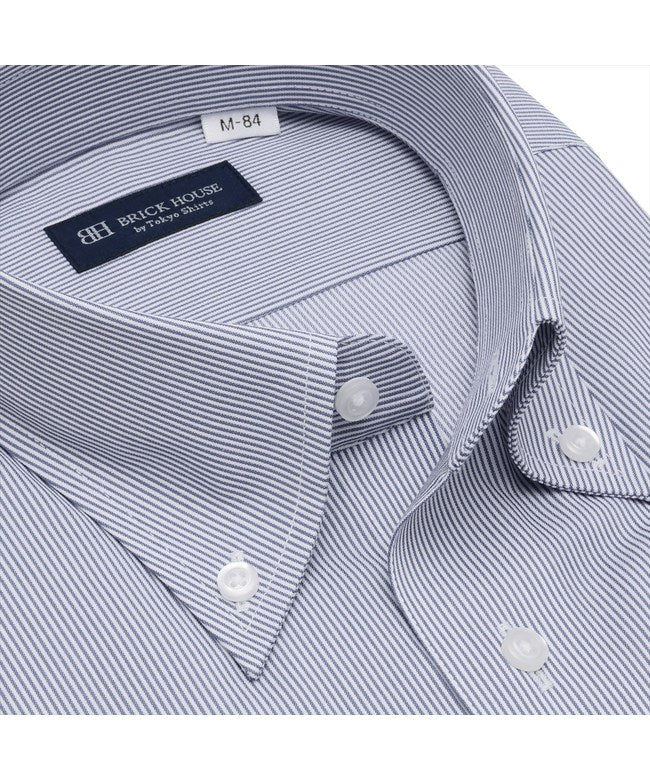 トーキョーシャツ TOKYO SHIRTS ボタンダウン 長袖 形態安定 ワイシャツ (ブルー) ブルー