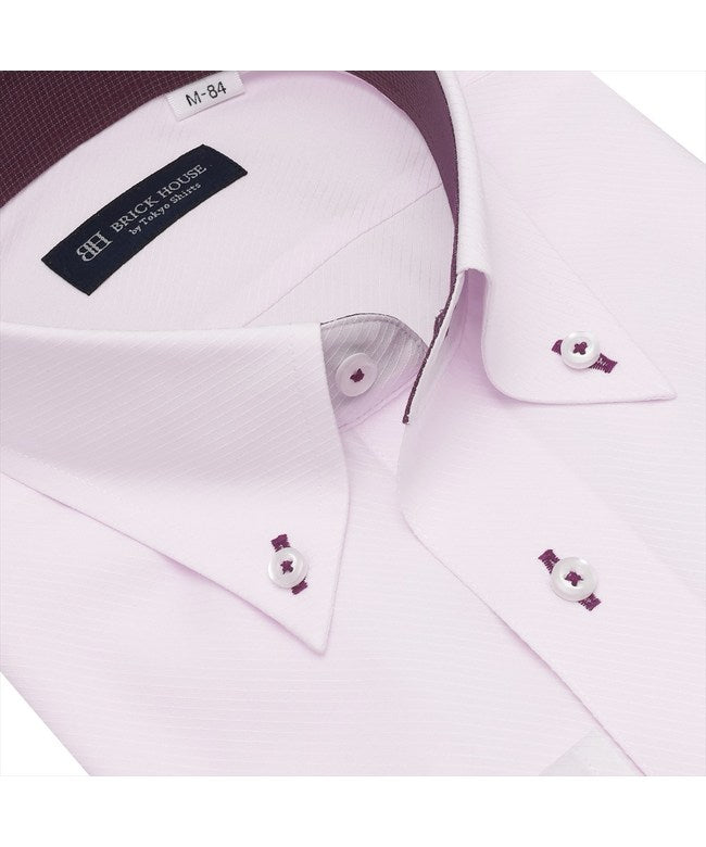 トーキョーシャツ TOKYO SHIRTS 【COFREX】 ボタンダウン 長袖 形態安定 ワイシャツ (ピンク) ピンク