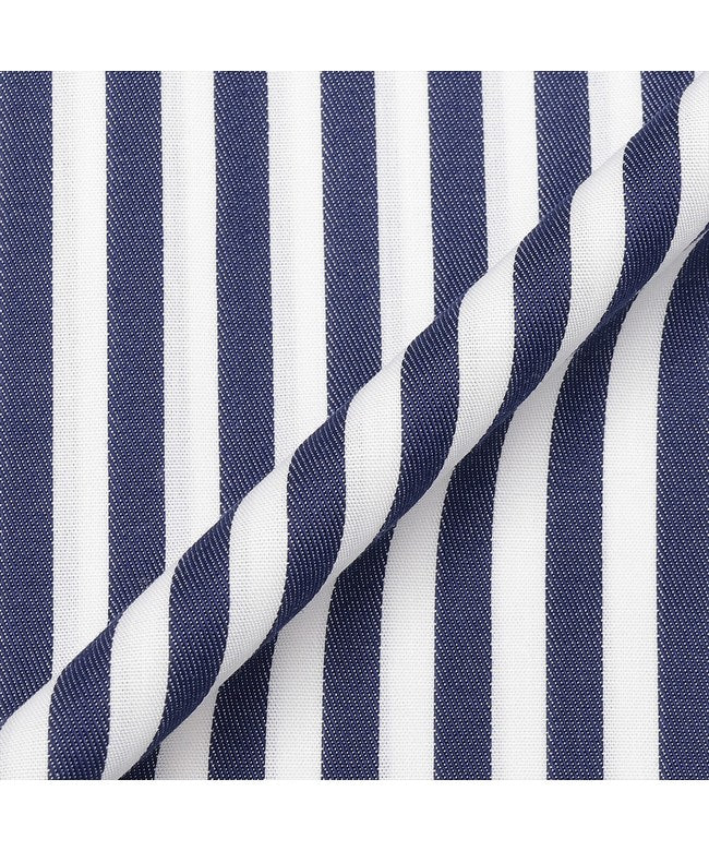 トーキョーシャツ TOKYO SHIRTS 【超形態安定】 ワイド 長袖 形態安定 綿100% ワイシャツ (ネイビー) ネイビー