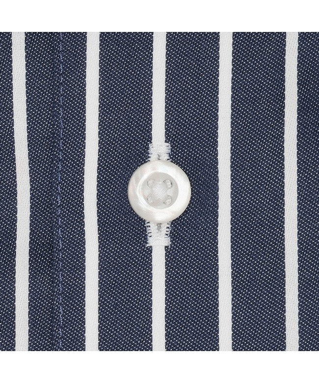 トーキョーシャツ TOKYO SHIRTS 【超形態安定】 ボタンダウン 長袖 形態安定 綿100% ワイシャツ (ネイビー) ネイビー