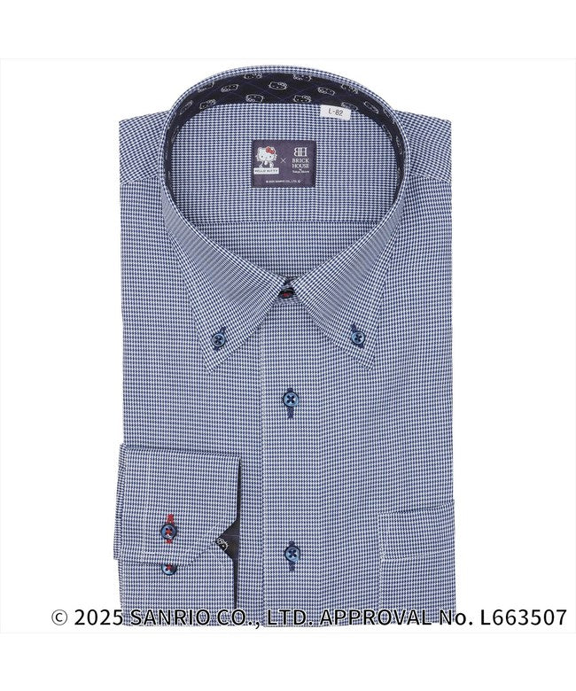 トーキョーシャツ TOKYO SHIRTS 【HELLO? KITTY×TOKYO? SHIRTS】 ボタンダウン 長袖 形態安定 ワイシャツ (ネイビー) ネイビー