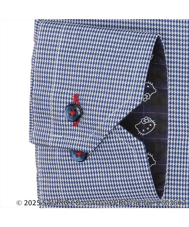 トーキョーシャツ TOKYO SHIRTS 【HELLO? KITTY×TOKYO? SHIRTS】 ボタンダウン 長袖 形態安定 ワイシャツ (ネイビー) ネイビー