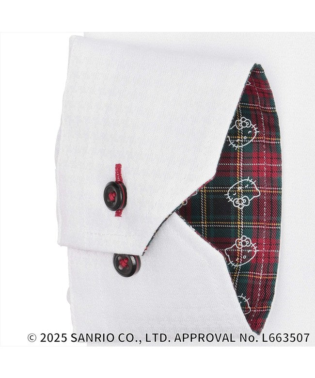 トーキョーシャツ TOKYO SHIRTS 【HELLO? KITTY×TOKYO? SHIRTS】 ボタンダウン 長袖 形態安定 ワイシャツ (ホワイト) ホワイト