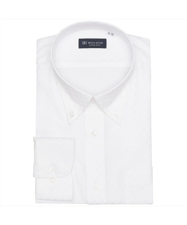 トーキョーシャツ TOKYO SHIRTS 【COFREX・大きいサイズ】 ボタンダウン 長袖 形態安定 ワイシャツ (ホワイト) ホワイト