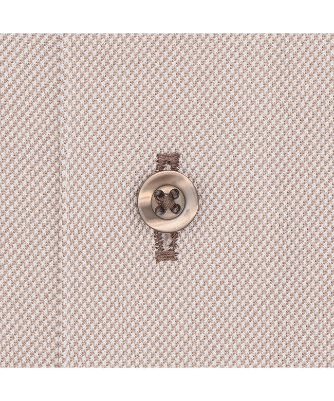 トーキョーシャツ TOKYO SHIRTS 【ストレッチ】 ボタンダウン 長袖 形態安定 ワイシャツ ニットシャツ (ブラウン) ブラウン