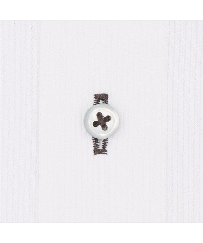 トーキョーシャツ TOKYO SHIRTS 【ストレッチ】 スナップダウン 長袖 形態安定 ワイシャツ ニットシャツ (ホワイト) ホワイト