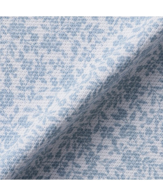 トーキョーシャツ TOKYO SHIRTS フラワー 総柄プリント ポロシャツ 半袖 メンズ (サックス) サックス