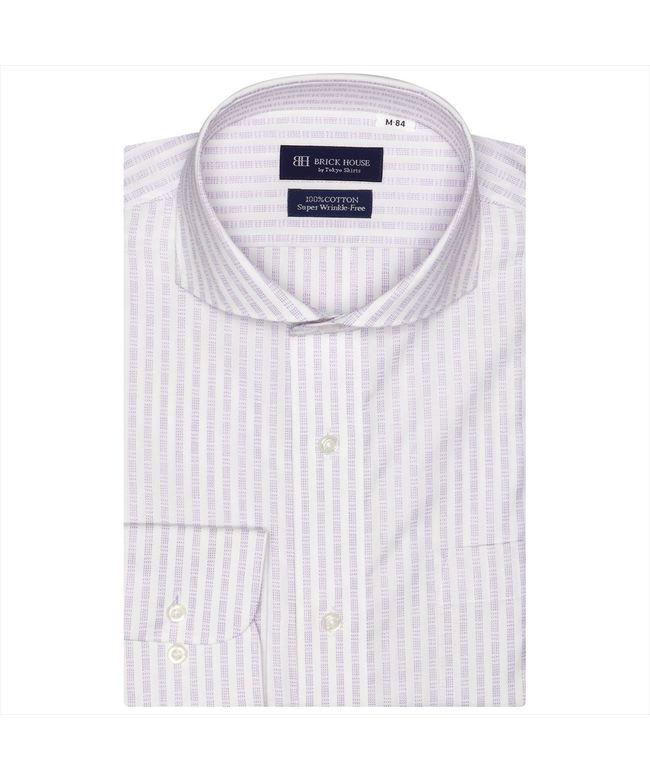 とっしー品 TOKYO SHIRTS 【Super Shape Retention】 Horizontal Wide Collar 100