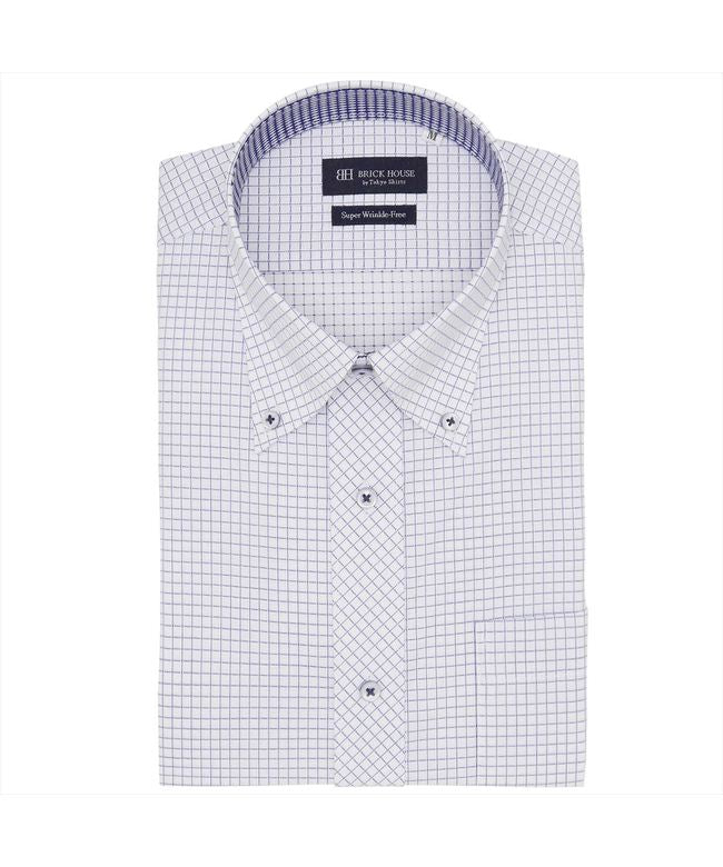 トーキョーシャツ TOKYO SHIRTS 【超形態安定】 ノーアイロン ボタンダウンカラー 半袖 ワイシャツ