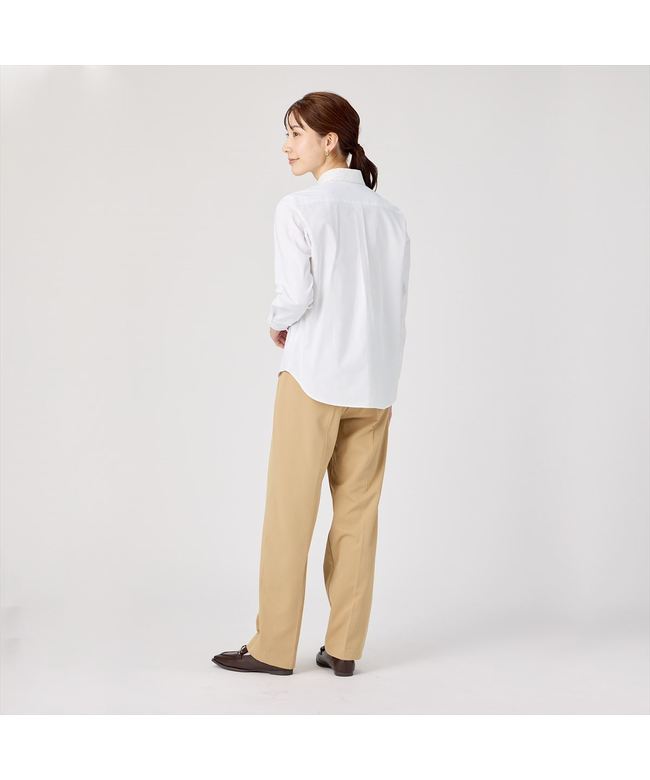 トーキョーシャツ TOKYO SHIRTS 【透け防止】 レギュラー 長袖 形態安定 レディースシャツ 刺繍襟 (ホワイト) ホワイト