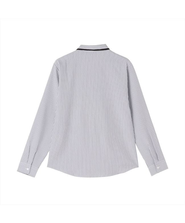 トーキョーシャツ TOKYO SHIRTS 【COFREX】 配色ボウタイ 長袖 レディースデザインシャツ (グレー) グレー