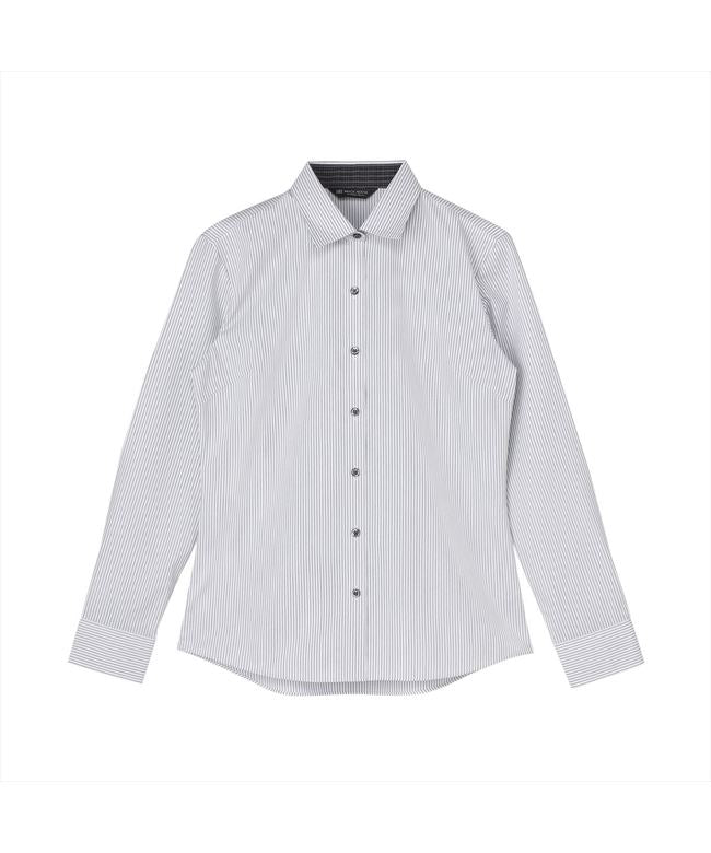 トーキョーシャツ TOKYO SHIRTS 【透け防止】 ワイド 長袖 形態安定 レディースシャツ (グレー) グレー