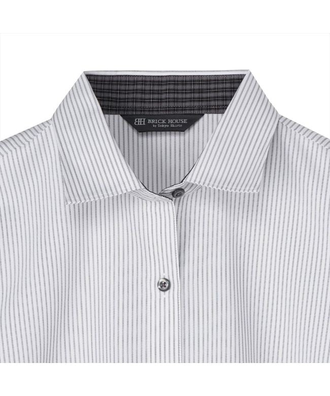 トーキョーシャツ TOKYO SHIRTS 【透け防止】 ワイド 長袖 形態安定 レディースシャツ (グレー) グレー