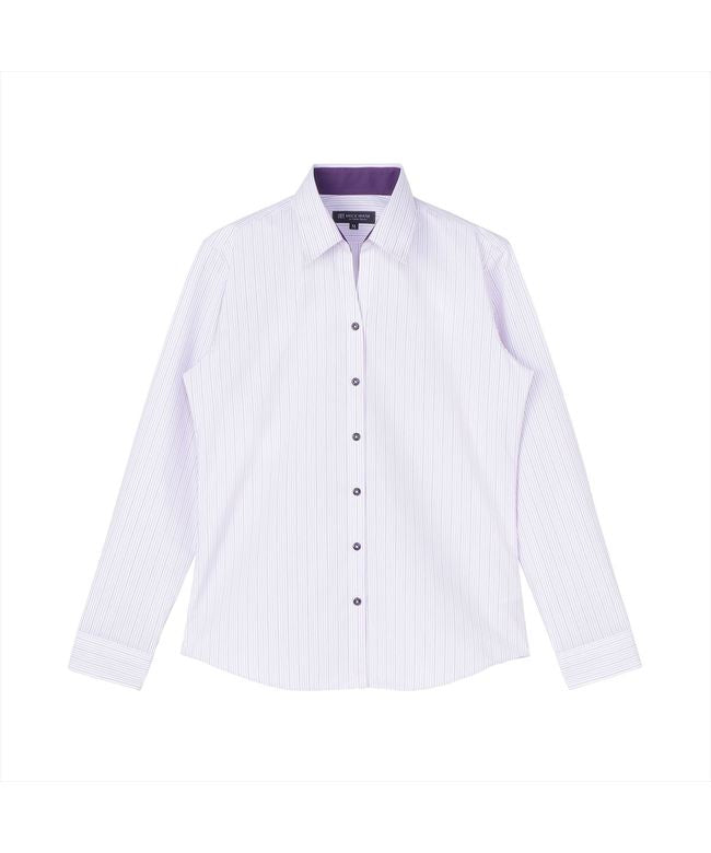 トーキョーシャツ TOKYO SHIRTS 【透け防止】 スキッパー 長袖 形態安定 レディースシャツ (パープル) パープル