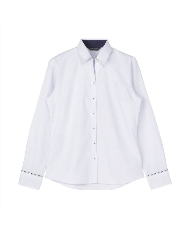 トーキョーシャツ TOKYO SHIRTS 【透け防止】 スキッパー 長袖 形態安定 レディースシャツ (パープル) パープル
