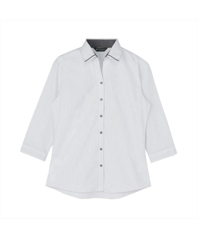 トーキョーシャツ TOKYO SHIRTS 【透け防止】 スキッパー 七分袖 形態安定 レディースシャツ (グレー) グレー