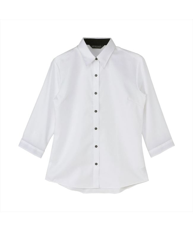 トーキョーシャツ TOKYO SHIRTS 【超形態安定】 レギュラー 七分袖 形態安定 綿100% レディースシャツ (ホワイト) ホワイト