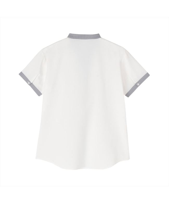 トーキョーシャツ TOKYO SHIRTS 【COFREX】 配色スキッパーブラウス 半袖 レディースデザインシャツ (ホワイト) ホワイト