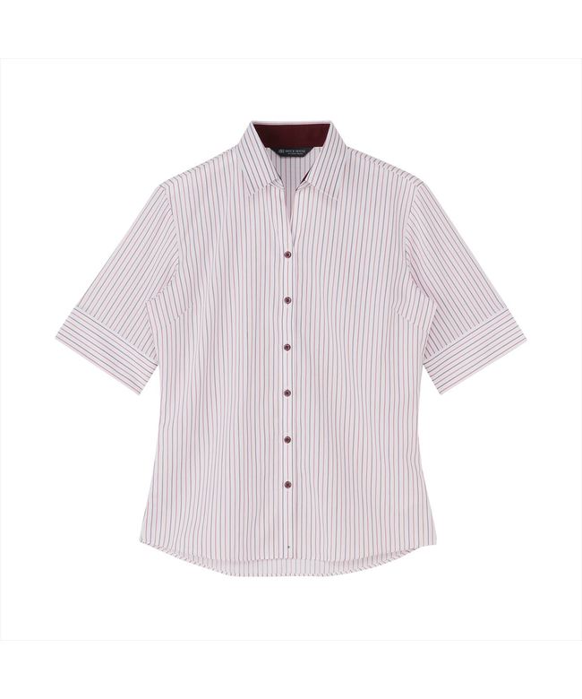 トーキョーシャツ TOKYO SHIRTS 【吸水速乾】 スキッパー 五分袖 形態安定 レディースシャツ (レッド) レッド